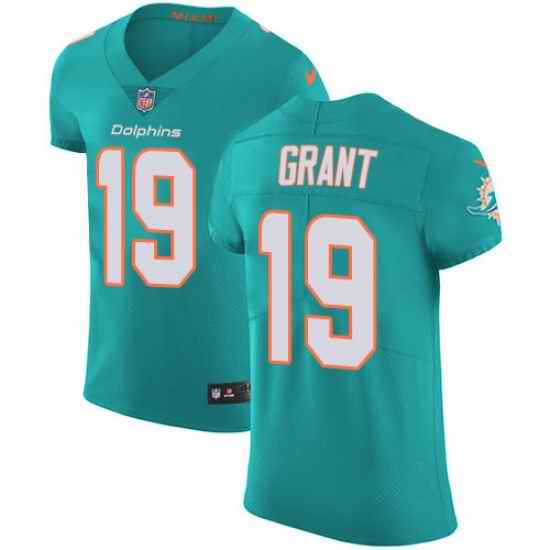 Nike Dolphins #19 Jakeem Grant Aqua Green Team Color Men Stitched NFL Vapor Untouchable Elite Jersey